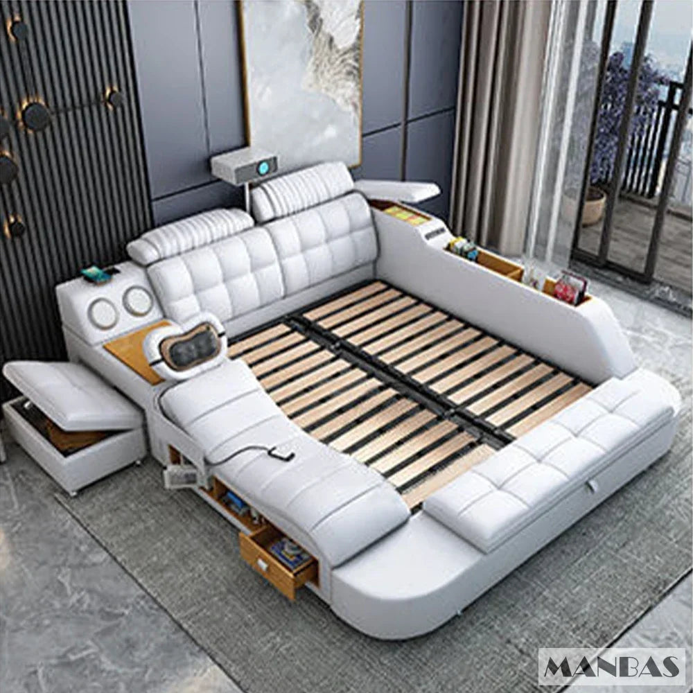 Smart Genuine Leather Bed