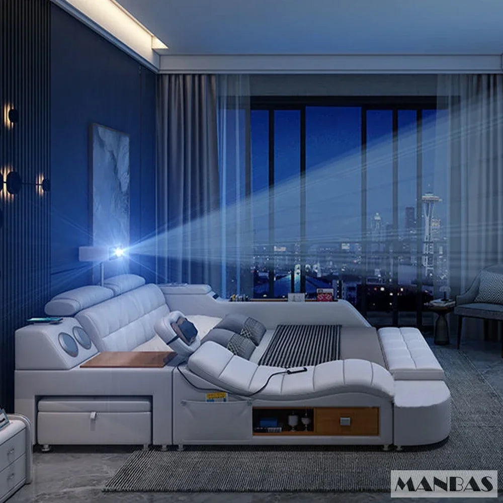 Smart Genuine Leather Bed