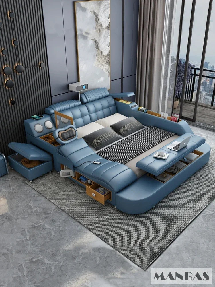 Smart Genuine Leather Bed