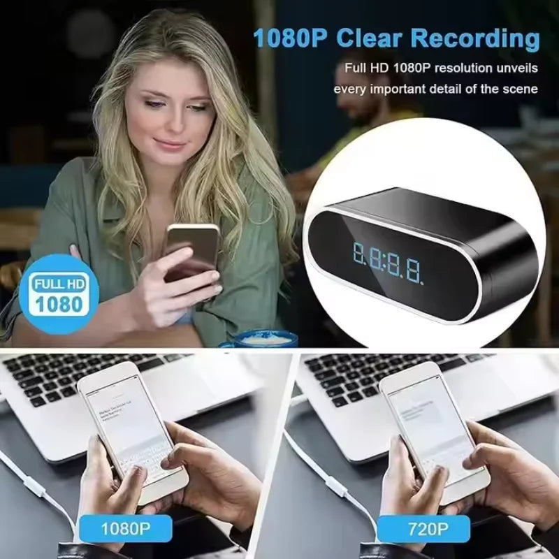 HD 1080P Alarm Clock Mini Camera