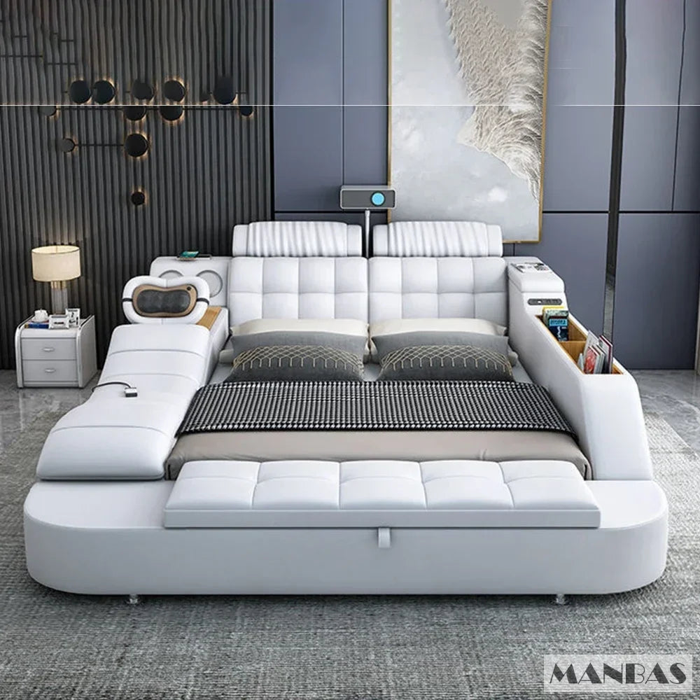 Smart Genuine Leather Bed