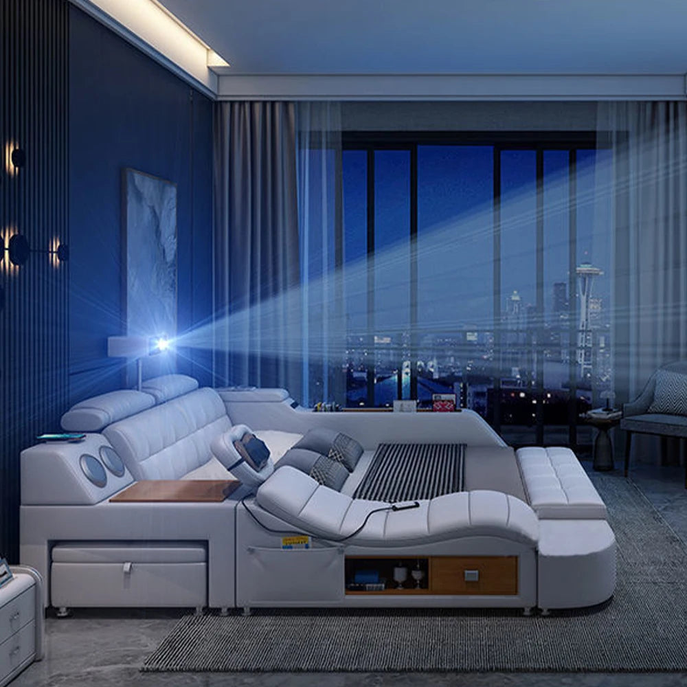 Smart Genuine Leather Bed