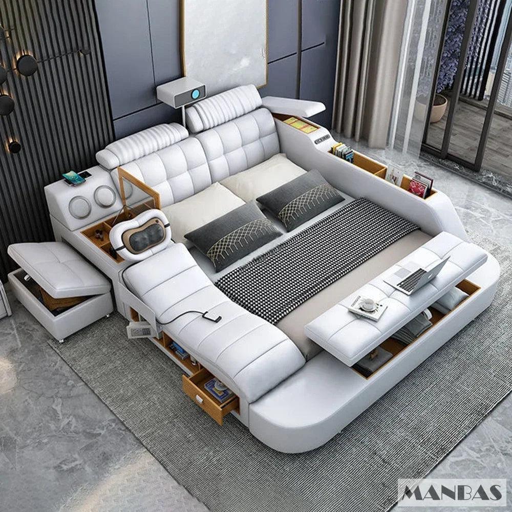 Smart Genuine Leather Bed